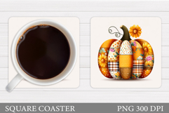 Fall Pumpkin Coaster. Fall Coaster Sublimation Product Image 1