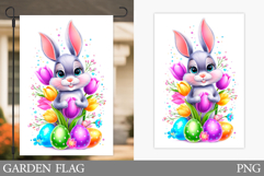 Easter Bunny Garden Flag. Easter Garden Flag Sublimation Product Image 1
