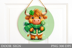 St Patrick Cow Door Sign. St Patrick Door Sign Sublimation Product Image 1