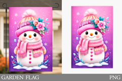 Snowman Garden Flag. Christmas Garden Flag Sublimation Product Image 1