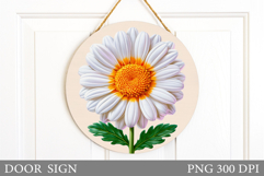 Flowers Door Sign Design. Daisy Flowers Door Sign Product Image 1