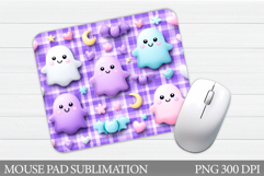 Halloween Ghost Mouse Pad. Halloween Mouse Pad Sublimation Product Image 1