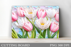 Tulips Cutting Board Design. Flowers Kitchen Cutting Board Product Image 1