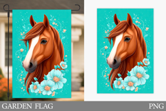 Horse Garden Flag Design. Summer Garden Flag Sublimation Product Image 1