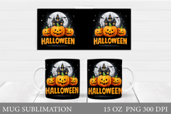 Halloween Pumpkin Mug Design. Halloween Mug Sublimation Product Image 1