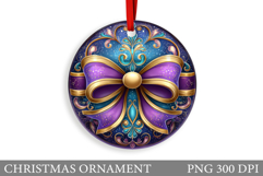 Bow Christmas Ornament. Christmas Ornament Sublimation Product Image 1