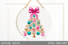 Christmas Tree Door Sign. Christmas Door Sign Design Product Image 1