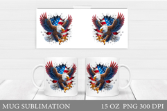 Patriotic Eagle Mug Design. Patriotic Mug Sublimation Product Image 1