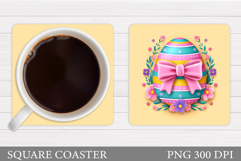 Easter Egg Coaster Sublimation. Easter Coaster Design Product Image 1