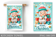 Christmas Lamb Kitchen Towel. Christmas Kitchen Towel Design Product Image 1