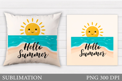 Sea Pillow Sublimation. Beach Pillow Design Product Image 1