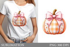 Fall Pumpkin T-Shirt Design. Autumn Pumpkin Sublimation Product Image 1