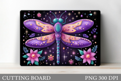 Dragonfly Cutting Board. Flowers Cutting Board Design Product Image 1