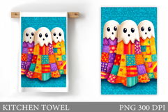 Cute Ghost Kitchen Towel. Cute Halloween Kitchen Towel Product Image 1