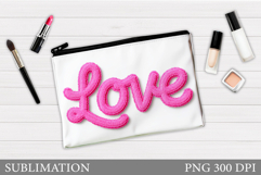 Love Cosmetics Bag Sublimation. Valentines Makeup Bag Design Product Image 1