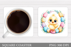 Easter Chick Coaster Design. Easter Coaster Sublimation Product Image 1