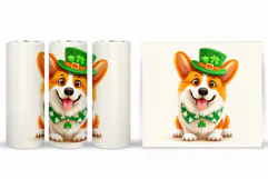 St Patrick Dog Tumbler. St Patrick Tumbler Sublimation Product Image 2