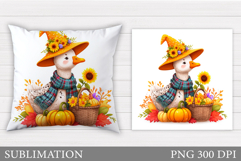 Fall Goose Pillow Sublimation. Fall Pillow Design Product Image 1