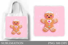 Gingerbread Tote Bag Sublimation. Christmas Tote Bag Design Product Image 1