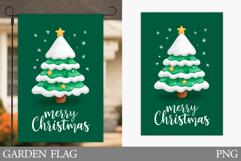 Christmas Tree Garden Flag. Christmas Garden Flag Design Product Image 1
