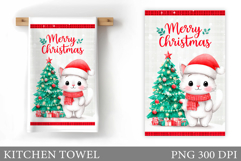 Christmas Cat Kitchen Towel. Christmas Kitchen Towel Design Product Image 1