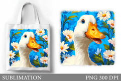 Cute Goose Tote Bag Design. Cute Goose Sublimation Product Image 1