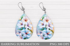 Flowers Teardrop Earring. Tropical Flowers Earring Design Product Image 1