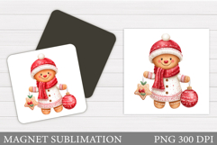 Gingerbread Magnet Design. Christmas Magnet Sublimation Product Image 1