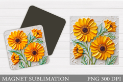 Flowers Magnet Design. Floral Magnet Sublimation Product Image 1