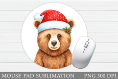 Christmas Bear Mouse Pad. Christmas Mouse Pad Design Product Image 1