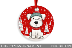 Cute Dog Christmas Ornament. Winter Dog Christmas Ornament Product Image 1