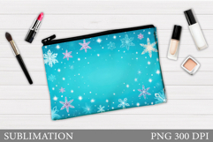Snowflakes Makeup Bag. Christmas Makeup Bag Sublimation Product Image 1