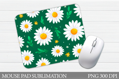 Daisy Flowers Mouse Pad. Flowers Mouse Pad Sublimation Product Image 1