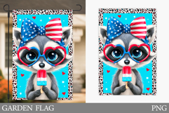 Patriotic Raccoon Garden Flag. Patriotic Garden Flag Design Product Image 1