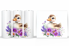Cute Duck Tumbler Design. Summer Tumbler Sublimation Product Image 2