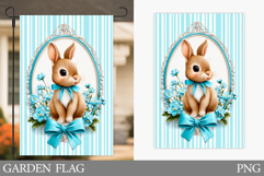 Summer Bunny Garden Flag. Summer Garden Flag Sublimation Product Image 1