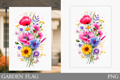 Wildflowers Garden Flag. Floral Garden Flag Sublimation Product Image 1