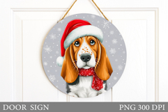 Christmas Dog Door Sign. Christmas Door Sign Design Product Image 1