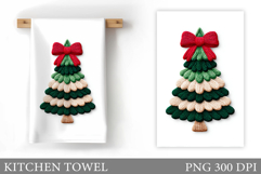Crochet Christmas Tree Kitchen Towel Sublimation Product Image 1
