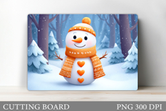 Cute Snowman Cutting Board. Christmas Cutting Board Design Product Image 1