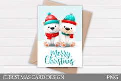 Polar Bear Card Design. Christmas Card Printable Product Image 1