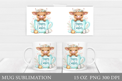 Easter Cow Mug Sublimation. Easter Mug Design Product Image 1