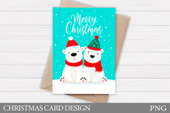Polar Bear Card Design. Christmas Card Printable Product Image 1