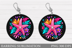 Starfish Earring Sublimation. Sea Earring Design Product Image 1