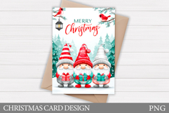 Christmas Gnome Card Printable. Christmas Card Design Product Image 1