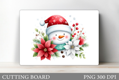 Christmas Cutting Board. Snowman Cutting Board Sublimation Product Image 1