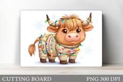 Christmas Cow Cutting Board. Christmas Cutting Board Product Image 1