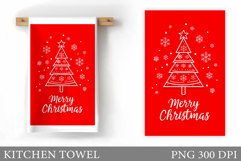 Christmas Tree Kitchen Towel. Christmas Deer Kitchen Towel Product Image 1