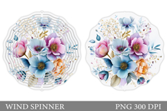 Flowers Wind Spinner Design. Floral Wind Spinner Sublimation Product Image 1