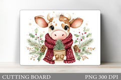 Christmas Cow Cutting Board. Christmas Cutting Board Product Image 1